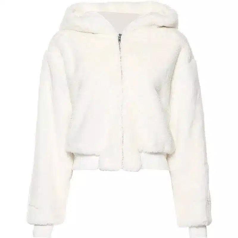 LOVEMI - Lovemi - Short plush coat loose hooded top