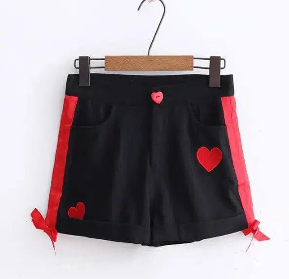 Shorts Summer Candy Simple Collocation High Waist Womens's-Black-10