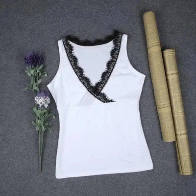 Lace Trim Sleeveless Women's Tank Top-1