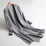 Cozy Knit Open-Front Cardigan for Layering-Grey-4