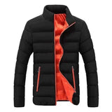 Stand-Up Collar Padded Slim Down Padded Jacket-Orange-3