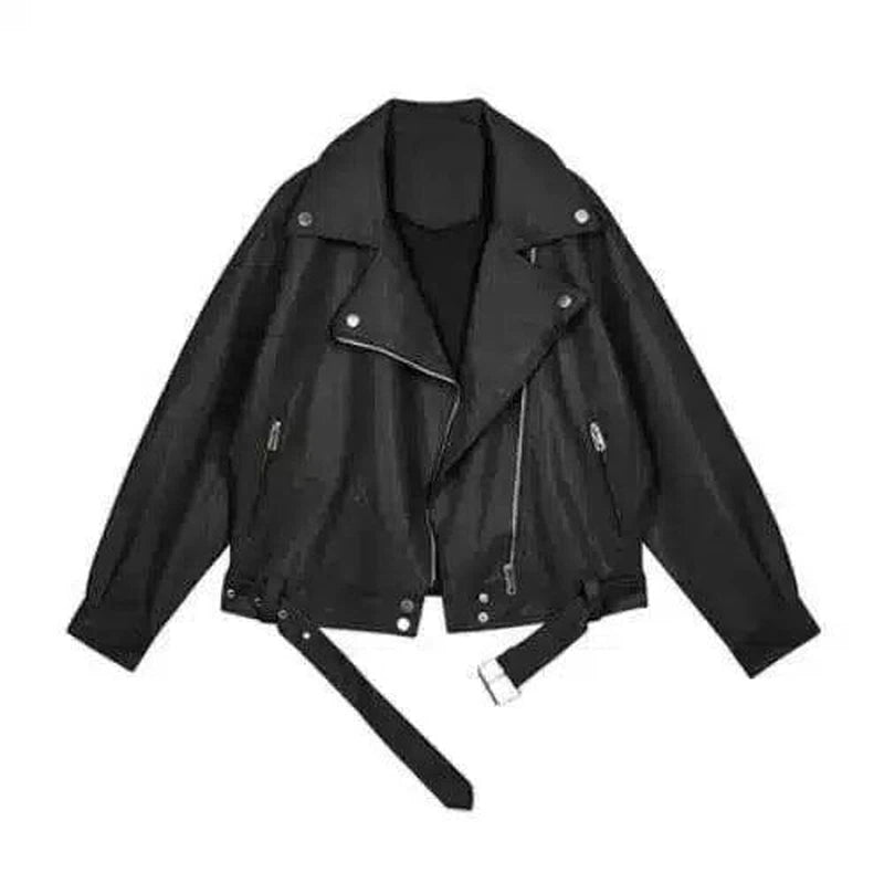 LOVEMI - Lovemi - Suit Collar BF Wind Handsome Pu Leather Jacket