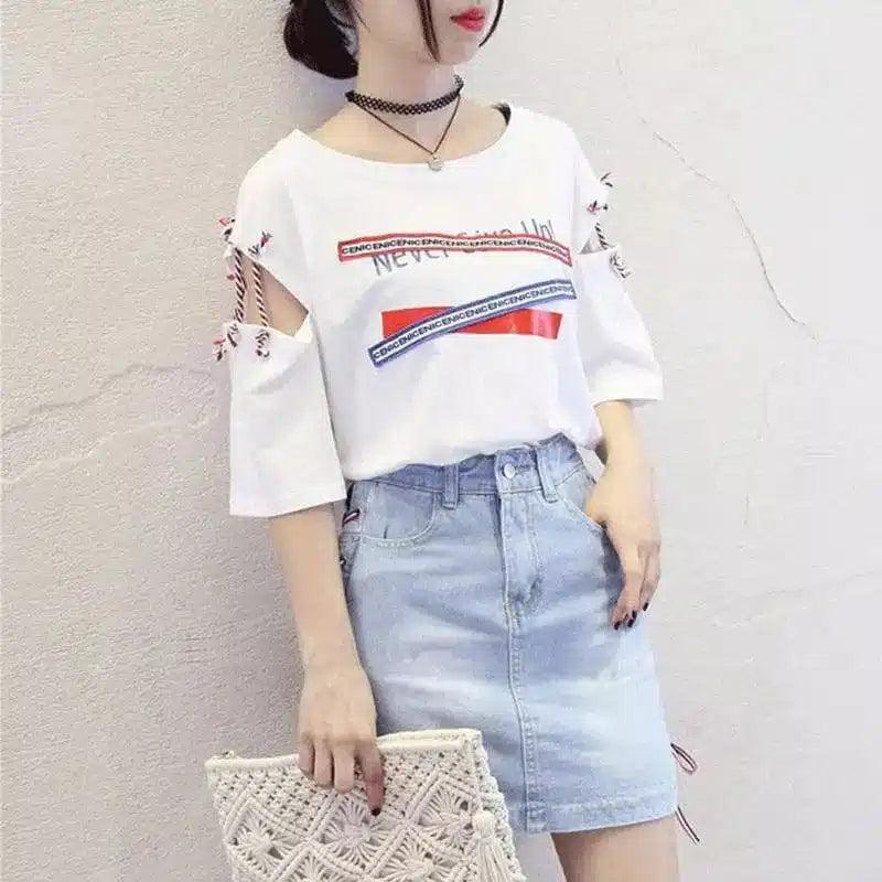 LOVEMI - Lovemi - Tie short sleeve T-shirt