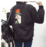 VESTE BOMBER LA ROSE (NOIR)-Black-1