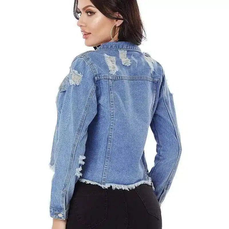 LOVEMI - Lovemi - Women's frayed denim jacket