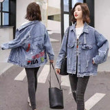 LOVEMI - Lovemi - Women's Jacket With Ripped Embroidered Denim