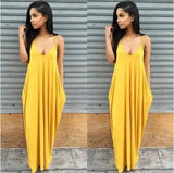 Women Summer Dress 2019 Casual Long Dresses Plus Size-Yellow-25