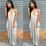 Women Summer Dress 2019 Casual Long Dresses Plus Size-Silver-30