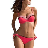 Multicolor pull up bikini-Red-7