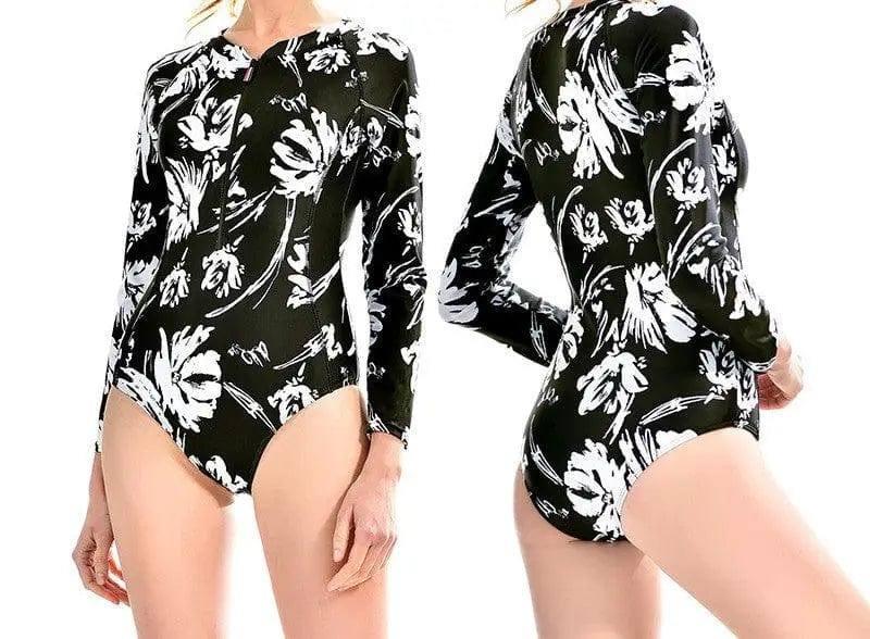 One-Piece Bikini Swimsuit Long Sleeve Sexy Surfing Suit-1