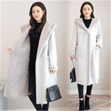 Pure color deerskin velvet coat cotton jacket-Grey-5