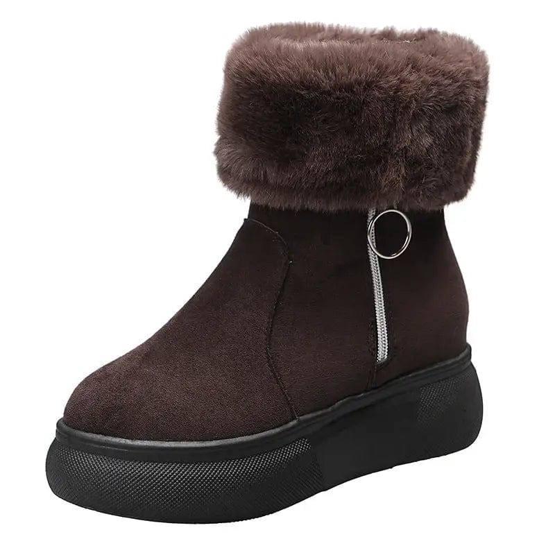 Round Head Suede Warm Women Boots With Cotton-4