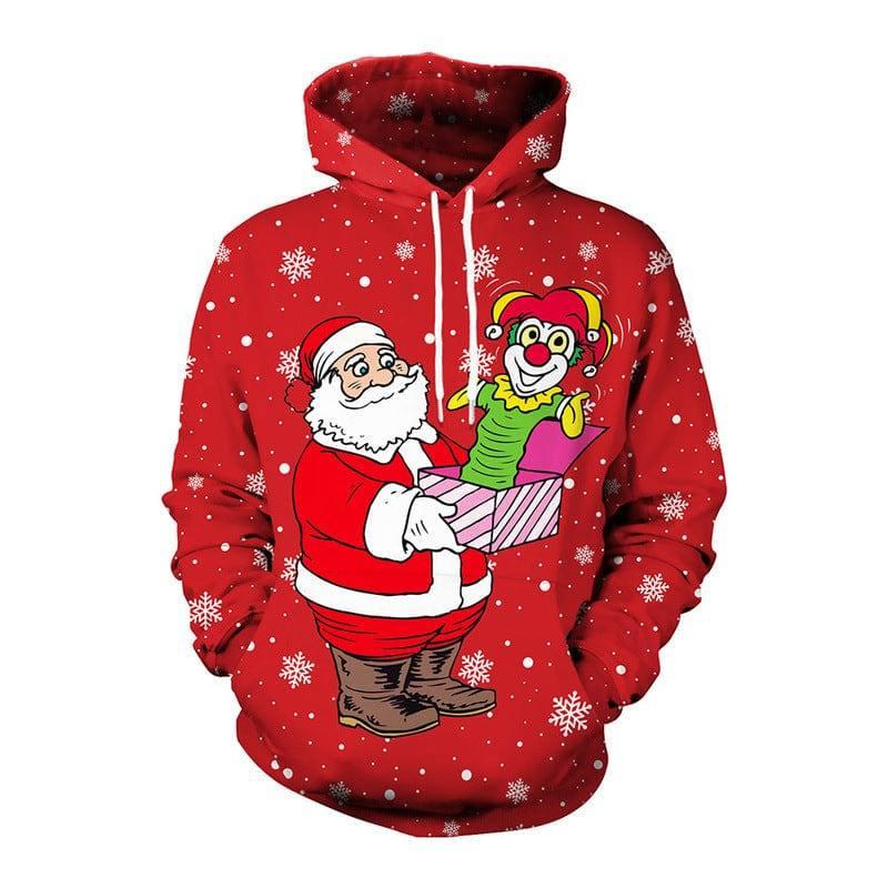 Santa Halloween Christmas Couple Hooded Sweater-5 Style-6