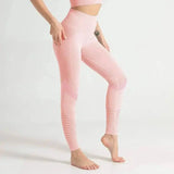 Seamless knit yoga pants-Pink-1