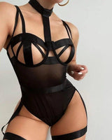 Lingerie Bodysuit With Halter Neck And Garter-6