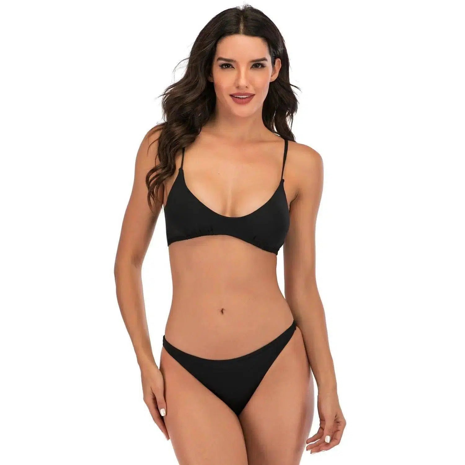 Sexy low waist swimsuit-Pureblack-3