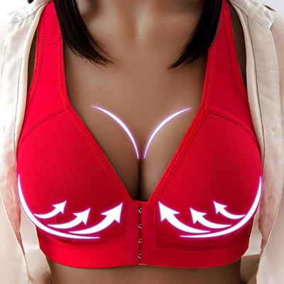 Sexy Push Up Bra Front Closure Solid Color Brassiere-front style1-F-11