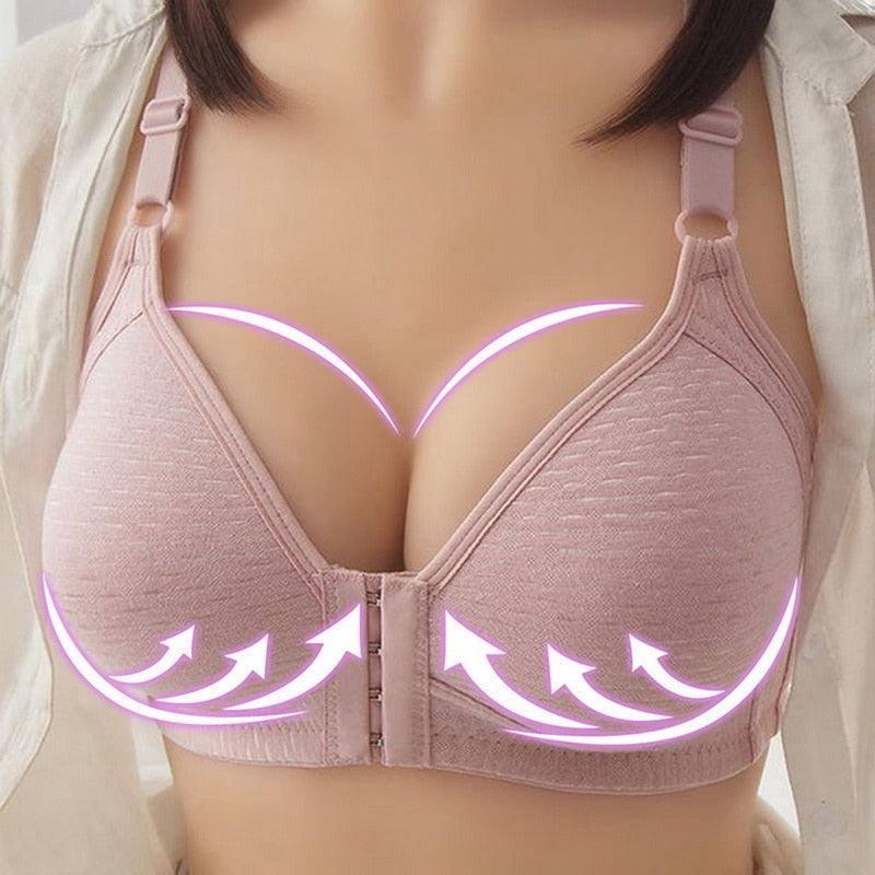 Sexy Push Up Bra Front Closure Solid Color Brassiere-front style 2-C-12