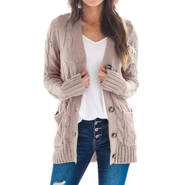 Single breasted long sleeve wool jacket-Pink-2