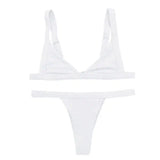 Solid Color Separate Body Swimsuit Female Multi-color Sexy-White-7