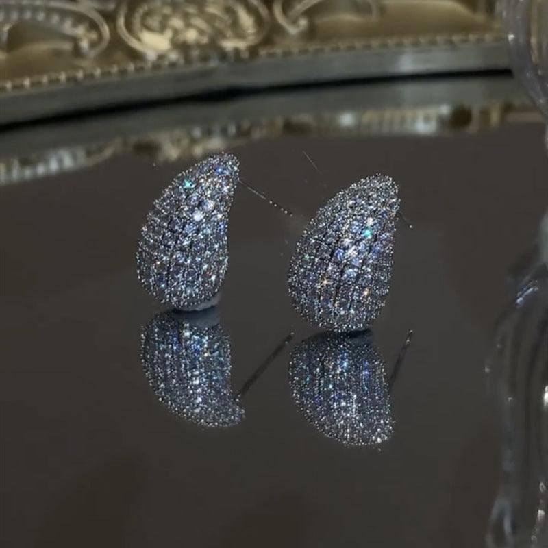 Stunning Earrings Styles for a Sparkling Look-Zircon Water Drop Earrings-4