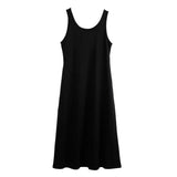 cotton tank dresses women clothes plus size 10xl 9xl 8xl 7xl 6xl 5xl 4xl 3xl xxl a-line long maxi oversized dress black Khaki-black-7