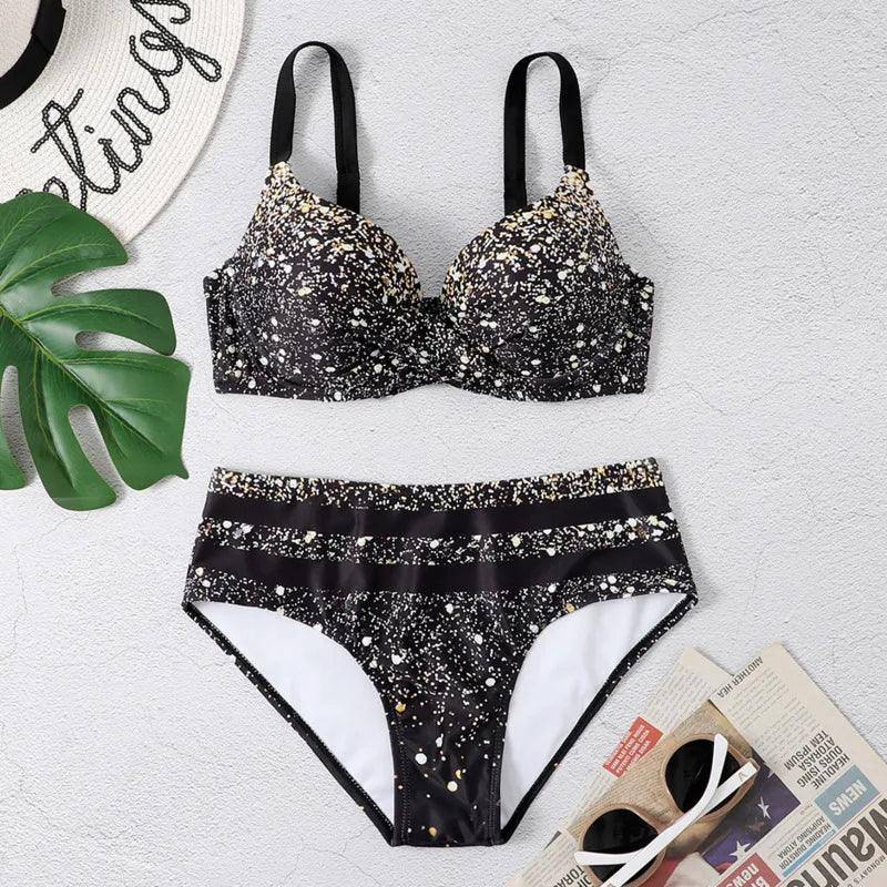 Summer Bikinis Women High Waisted Swimwear With Push Up-3