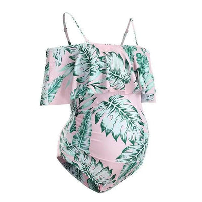 Flattering Bathing Suit for Big Belly - Ruffle One-Piece-Pink-1