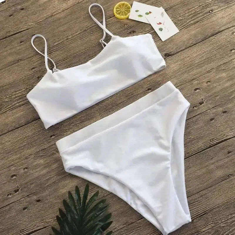 Swimsuit Bikini Ladies Three-Point Swimsuit Suit-White-7