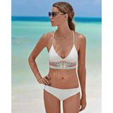 Swimwear split European and American ladies bikini swimsuit-White-1