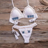 Swimwear women crocheted swimwear-White-3