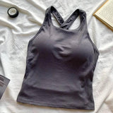 Tank Tops Women With Built In Bra Spaghetti Strap Tanks For-C-gray-11