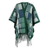 Tassel Cape And Shawl Female-Green-7