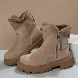 Thick Plush Snow Boots Women Faux Suede Non-slip Winter-6