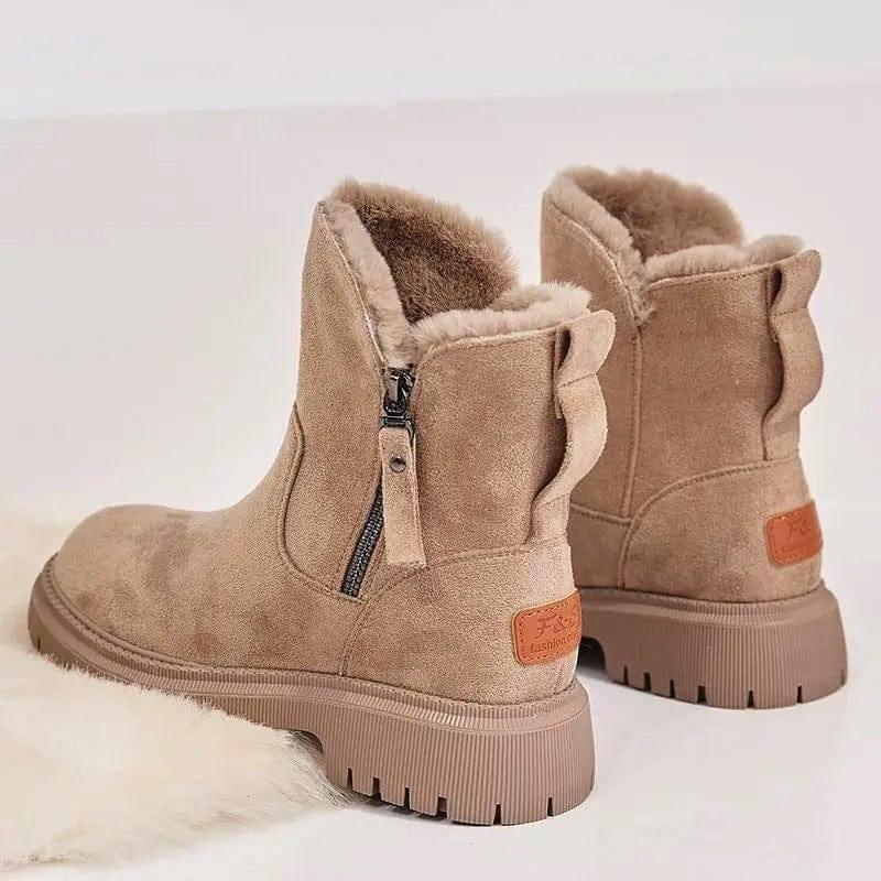 Thick Plush Snow Boots Women Faux Suede Non-slip Winter-7