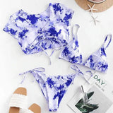 Three-piece bikini-Blue-1