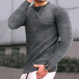 Trend Crew-neck Pullover Loose Knitted Long-sleeved Cotton-Dark grey-5