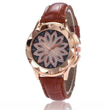 Unique Floral Designer Watch for Women: Trendy Accessory-Brown-2