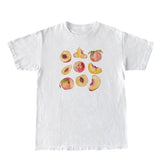 Fruit Pattern Casual T-Shirt-WHITE-2