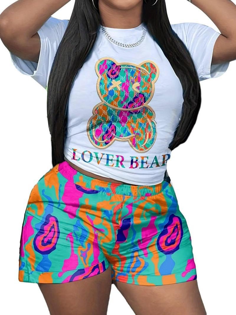 Violent Bear Printed Short Sleeve Suit-7