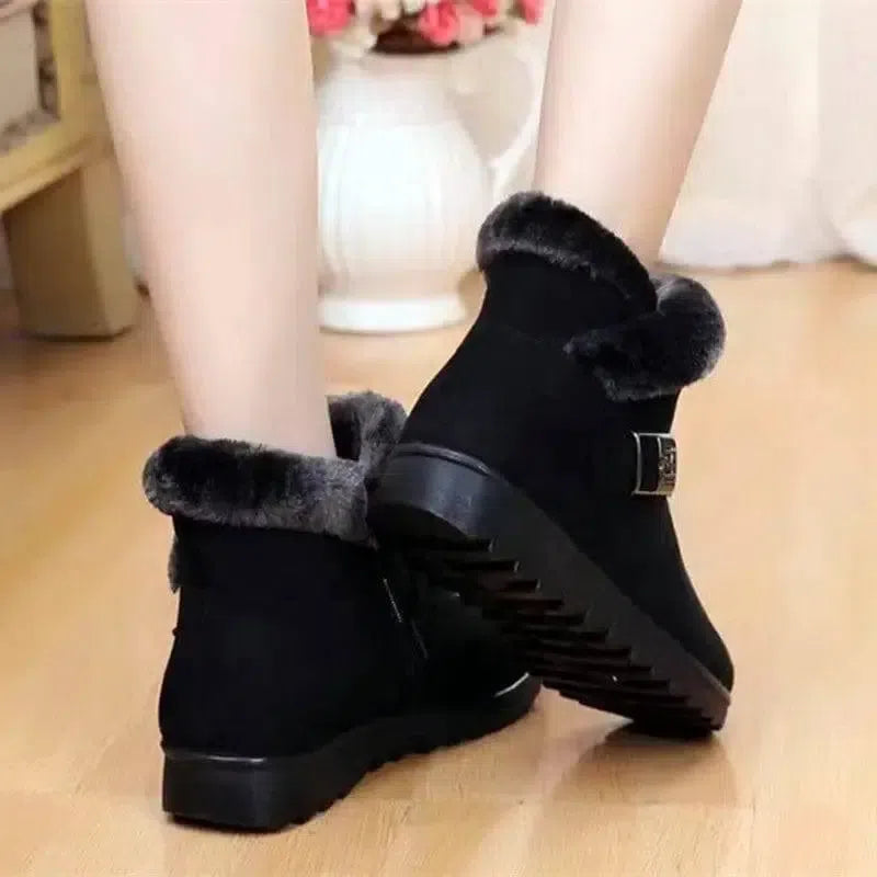 Winter Boots Women Warm Plush Snow Boots Zipper Comfort-3