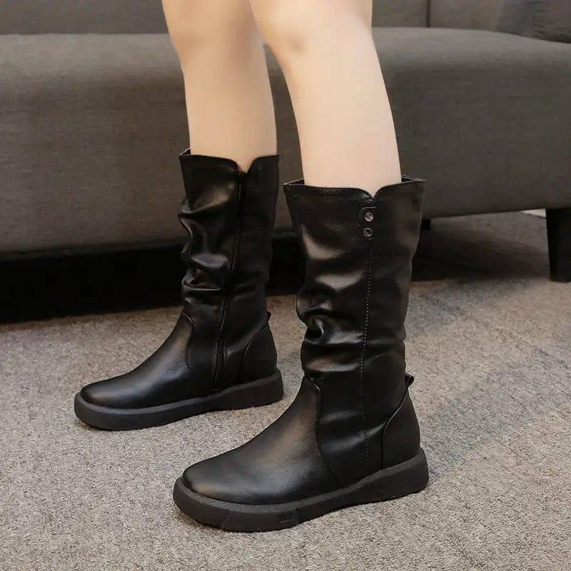 Winter Retro Flat-bottomed Big Size Foreign Trade Women-6