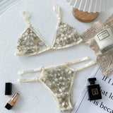 Women Lace Bra Sets Seamless Underwear Backless Vest Sexy-3