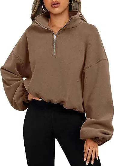 Women's Fashion Polar Fleece Jacket-Caramel-7