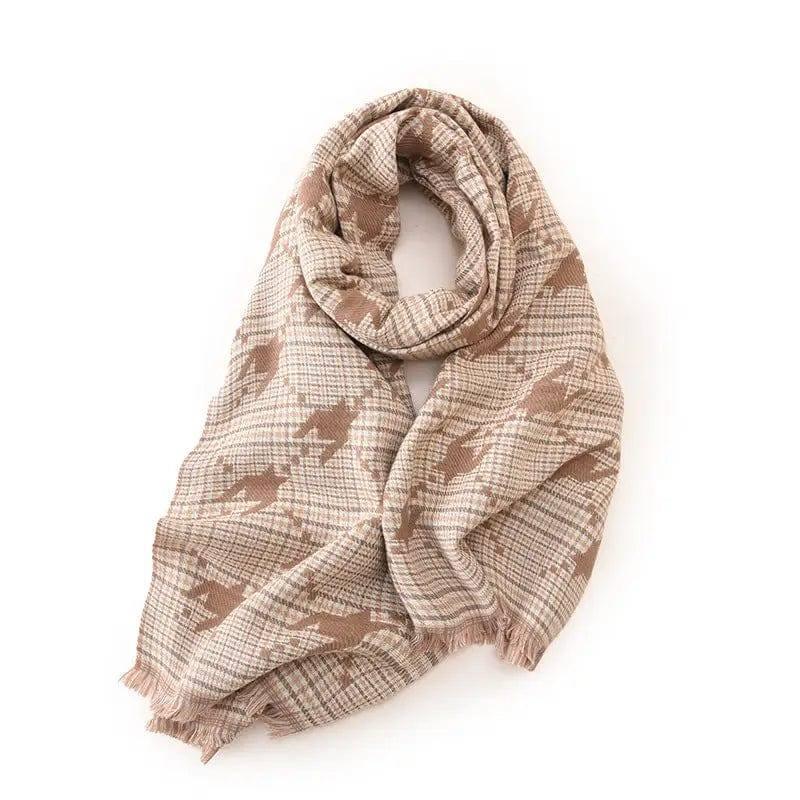 Women's Fashion Printed Houndstooth Warm Scarf-4