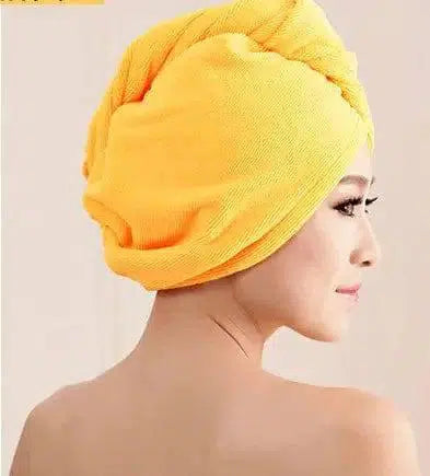 Women's Hair Dryer Cap, Absorbent Dry Hair Towel-Orange-39