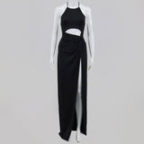 Women's Sexy Fashion Halter Neck Cutout Lace-Up Long Skirt-4