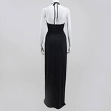 Women's Fashion Halter Neck Cutout Lace-Up Long Skirt-5