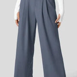 Women's Solid Color Casual Suit Pants With Real Pockets-7