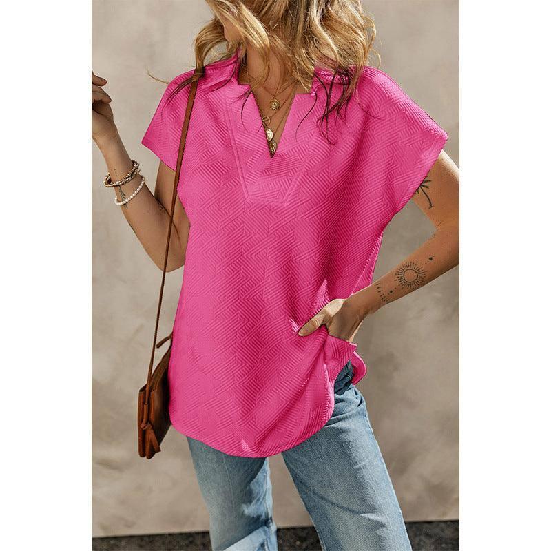 Women's Solid Color Short-sleeved T-shirt-1